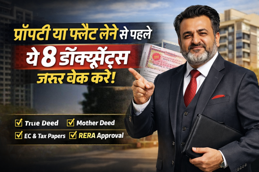प्रॉपर्टी या फ्लैट लेने से पहले ये 8 डॉक्यूमेंट्स ज़रूर चेक करें (2026 गाइड)